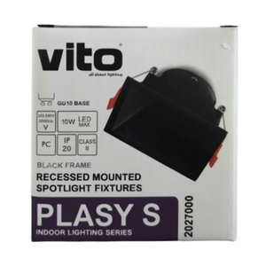 Support encastré carré pour spot GU10 83x83mm, luminaire de plafond noir - Product Image 3