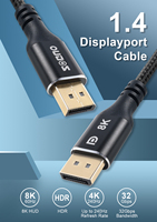 DP 1.4 Câble Plaqué Or Tressé Combinaison Stéréo Blindage 8K 60Hz 32.4Gbps Ordinateur Portable Moniteur Ordinateur Audio AL Shell