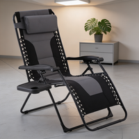 Nouveau design, fauteuil inclinable zéro gravité surdimensionné et confortable, design moderne, hauteur réglable, chaise longue pliable avec rembourrage
