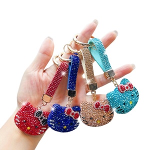 Nieuw Design Kt Kat Anime Sleutelhanger Schattige Strass Bedels Mini Kralen Tas Sleutelhanger Cartoon Telefoon Hanger Voor Meisje Cadeau Groothandel - Product Image 1