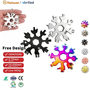 Mini outil multifonction 18-en-1 en forme de flocon de neige, clé Torx hexagonale en métal, tournevis à <span class=keywords><strong>cliquet</strong></span>, ouvre-bouteille réglable, outils de bricolage portables - Product Image 1