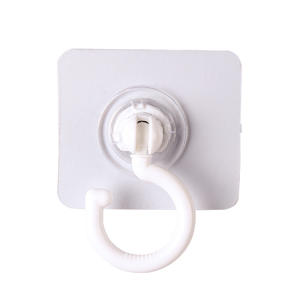 Gancho Giratorio de Pared con Ventosa, Adhesivo Fuerte, Gancho Individual para Cocina, Forma Cuadrada Blanca - Product Image 1