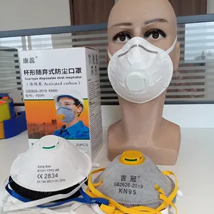 4ply tek kullanımlık maskeler FFP2 kafa bandı fabrika özel tek kullanımlık CE toz maskesi fincan şekli CE FFP2 aktif karbon yüz maskesi anti toz