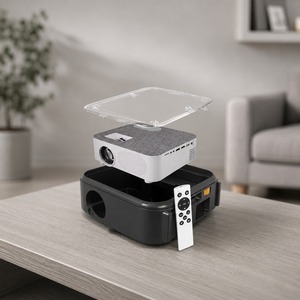 Fabric Top <b>Projector</b> with Carrying Case Sleek Portable Design 1280x720 Resolution Bluetooth Transmitter Multiple Input Options - Product Image 1