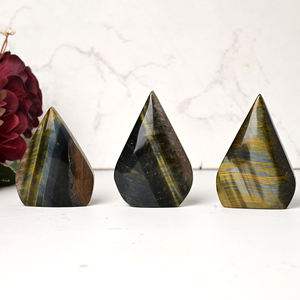 Adorno de Ojo de Tigre Natural Amarillo y Azul en Forma de Gota de Agua para Decoración del Hogar y Regalos Navideños Únicos - Product Image 4