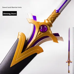 Épée en métal non affûtée blanche avec gravure noire sculptée, accessoire <span class=keywords><strong>de</strong></span> cosplay <span class=keywords><strong>Sword</strong></span> <span class=keywords><strong>Art</strong></span> <span class=keywords><strong>Online</strong></span>, Étoile Scintillante d'Asuna, avec lumière clignotante. - Product Image 2