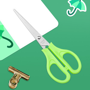 Green 6.5 Inch Stainless Steel Office Scissors For Paper Cutting And Craft Making - Product Image 4