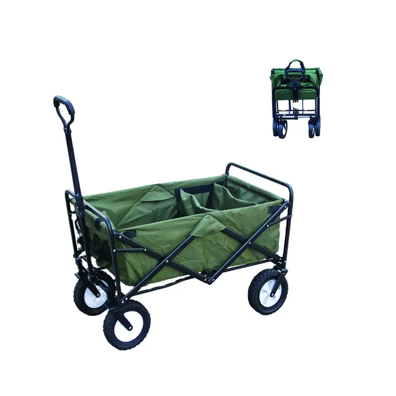 Carrello da campeggio di alta qualità carrello da giardino esterno 4 ruote carrello da pesca carrello da campeggio beach wagon pieghevole