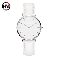 Hannah Martin — montre-bracelet pour femmes, imperméable, à bracelet en cuir blanc, de marque, 36mm, nouvelle collection, à la mode