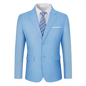 Traje Formal Gris Claro y Negro al por Mayor, 3 Piezas: Blazer, Chaleco y Pantalones, Corte Slim Fit, Cierre de un Botón, Esmoquin para Hombre, Boda, Oficina - Product Image 2