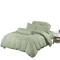 Parure de lit en microfibre délavée, ensemble de literie à couleur unie, avec drap de lit simple et concis, vente en gros,
