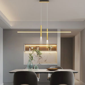 Lampadario Nordico in Rame di Lusso per Ristorante, Nuovo LED a Striscia Lunga <span class=keywords><strong>con</strong></span> <span class=keywords><strong>Faretti</strong></span>, Lampadario Intelligente - Product Image 1