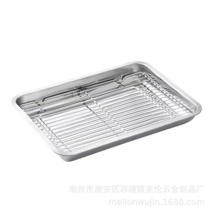 Plateau de cuisson en acier inoxydable avec grille, rectangulaire, compatible lave-vaisselle, pour usage hôtelier, thé, café, ML-121 - Product Image 4