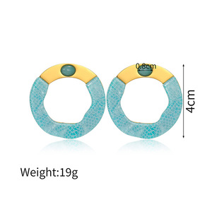 Geometrische Kreis-Ohrstecker für Damen aus 18 Karat vergoldetem Edelstahl <span class=keywords><strong>E952</strong></span> - Product Image 6