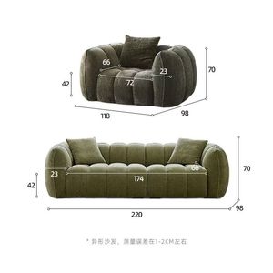 Sofá Moderno de Tela con Diseño Acolchado, Estilo Bouclé, Curvo, para Sala de Estar - Product Image 5
