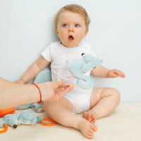 Bleu mignon renard hochets sans danger mordant bébé en peluche accompagnant le lit de croissance de bébé jouets suspendus