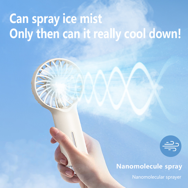4 Colors Mini Portable USB Rechargeable Handheld Mist Fan Foldable Air Cooling Plastic Fan With Water Spray Hand Fan