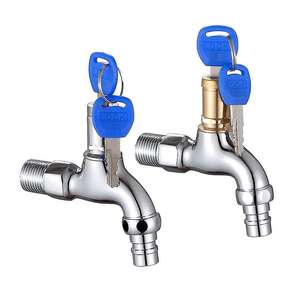 Outdoor Wall-Mounted Brass Bibcock Faucet Quick Open Garden <strong>Tap</strong> Anti-Theft Water <strong>Lock</strong> for Hotels Easy Installation - Product Image 2