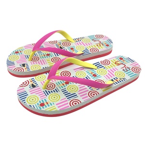 Custom Design <b>Ladies</b> Flip Flops Pink Yellow Layered Sole Beach Sandals Non Slip Casual <b>Summer</b> <b>Slippers</b> - Product Image 1