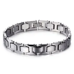 The Latest Tungsten Carbide Charm Bracelets Silver Tungsten Steel Mens Bracelets Jewelry