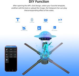 Nouvel arrivage Panneau d'affichage LED étanche de 45cm Projecteur holographique 3D pour événements <span class=keywords><strong>publicitaires</strong></span> Expositions Contrôlé par WiFi - Product Image 4