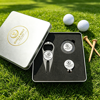 Kit Cadeau de Golf Personnalisable OEM en Gros – Marqueur de Balle, Outil de Réparation de Divots, Jeton de Golf en Métal avec Logo Personnalisé