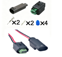 Connecteur étanche femelle 2 broches en cuivre pour capteur de température automobile, kit de bornes d'étanchéité, modèle 968405-1/1-967644-1, en nylon