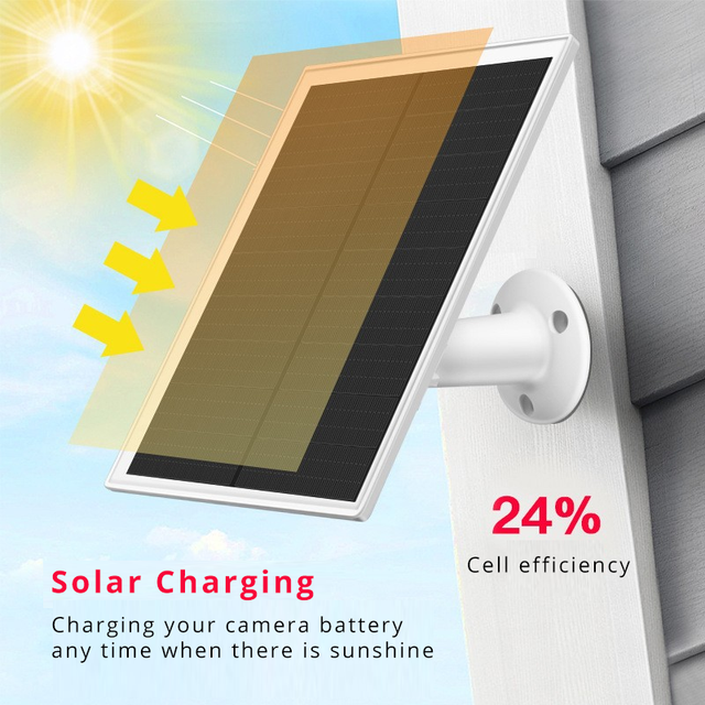 Outdoor Security Camera 6W Solar Panel 360-Degree CCTV Bracket Mini USB C Solar Module Battery Charger Bee House Villa for Villa