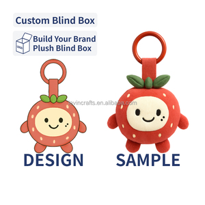 Sáng Tạo Tùy Chỉnh Sang Trọng Mù Hộp OEM Odm Nhà Sản Xuất Xây Dựng Thương Hiệu Của Bạn Thu Thú Nhồi Bông Dâu Tây Sang Trọng Keychain - Product Image 1