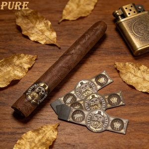 Etiquetas Adhesivas para Cigarros de Alta Calidad, Ecológicas e Impermeables, con Logotipo en Relieve con Lámina Dorada, Anillas Personalizadas para Cigarros - Product Image 2