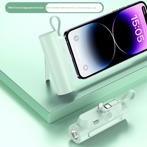 Vente directe d'usine, batterie externe mini mignonne de 5000 mAh, batterie externe pour téléphone, logo personnalisé, powerbank portable - Product Image 3