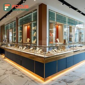 Custom Jewelry Showroom Jewelry Display Case Polished Surface Commercial Store Display Cabinet - Product Image 5