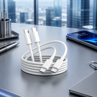 Kabel Pengisian Cepat 60W PD USB-C ke Type-C 3A 1m, Nylon Braided, Tembaga Murni untuk Ponsel, Tablet, Macbook, Android/iOS, Kamera
