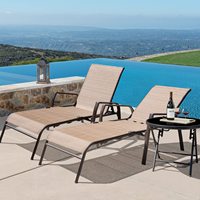 Ensemble chaise de salon ajustable 3 pièces Textiline Chaises inclinables pliables en métal pour l'extérieur avec dessus en verre Table de bistro