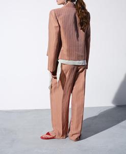 OEM ODM Completo <span class=keywords><strong>Pantalone</strong></span> a Righe Moderno per Donna Elegante Abbigliamento da Ufficio Direttamente dalla Fabbrica - Product Image 2