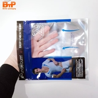 Emballage en Mylar personnalisé de qualité supérieure avec fermeture éclair YinYang, fenêtre transparente, sac à trois côtés scellés pour t-shirts, chaussettes, sous-vêtements