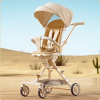 Poussette bébé avec fonctions assise/allongée, cadre en alliage d'aluminium haute visibilité, système de pliage à une touche, poussette de voyage portable
