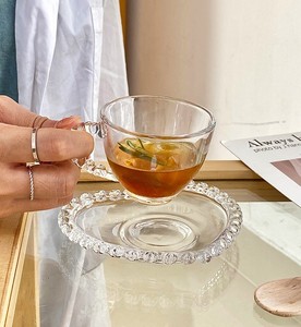 Bicchieri a forma di cuore set di tazze e piatti da caffè bicchiere da caffè bere caffè tazza da tè e piattini per tè pomeridiano set da <span class=keywords><strong>latte</strong></span> - Product Image 5