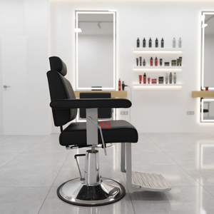 Fauteuil de Barbier Rotatif Moderne de Luxe Écologique 2026 avec Base Carrée Chromée et Pompe Hydraulique Robuste pour Salon de Beauté - Product Image 4