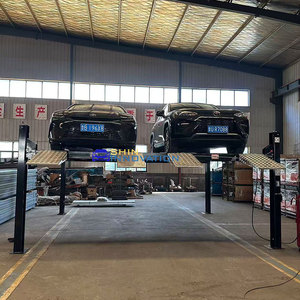 CE ISO Lift Mobil Hidrolik Empat Tiang Lebar Ganda Inovatif Berkualitas Tinggi untuk 4 Mobil, Peralatan Parkir - Product Image 3
