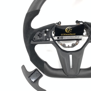 Volant en fibre de carbone de qualité supérieure, prix d'usine, pour GTR 2017+, design à fond plat, fibre de carbone véritable - Product Image 4
