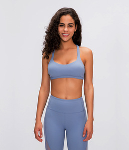 <span class=keywords><strong>Blu</strong></span> Plus Size Push up palestra Fitness abbigliamento ad alto impatto corsa Yoga Top <span class=keywords><strong>reggiseno</strong></span> <span class=keywords><strong>sportivo</strong></span> da donna - Product Image 2