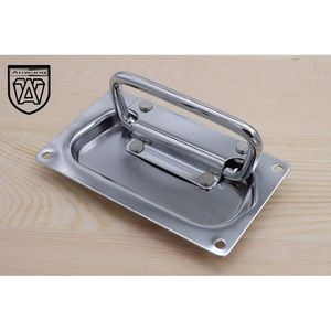 Manija empotrada de acero inoxidable con resorte para puerta de gabinete o flight case - Product Image 2