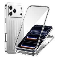 Étui de téléphone en alliage d'aluminium CNC de luxe avec protection intégrale à 360 degrés pour Air Pro Max 14-17 avec protection d'écran en verre intégrée