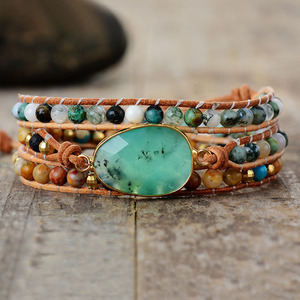 Natural Agate <b>Bracelet</b> Bohemian Style Handmade Jewelry Multi Layer Beaded Wrap <b>Bracelet</b> Gift for Women - Product Image 1
