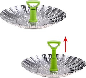 Gadget de cuisine, panier vapeur en acier inoxydable, panier vapeur pliable pour légumes, pour la cuisson - Product Image 2
