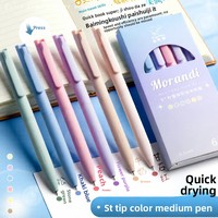 Stylo Marqueur Morandi 0,5 mm à Séchage Rapide, Type Pression, Couleurs Vives, Style Japonais, Idéal pour Étudiants