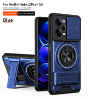 Coque de protection pour téléphone portable avec anneau magnétique intégré, protection contre les chocs, protection de l'objectif, pour smartphones Redmi Note 12 Pro Plus 5G