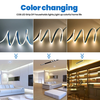 Bande LED COB à CRI élevé 90, 12V 24V, 320 LED/m, 10W 15W, 3000K 6000K, dimmable, flexible, pour la décoration intérieure de la maison