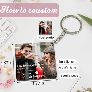 LLavero de música NFC de dibujos animados personalizados <span class=keywords><strong>con</strong></span> imagen, álbum personalizado, canción escaneable para código, llavero acrílico ecológico - Product Image 6